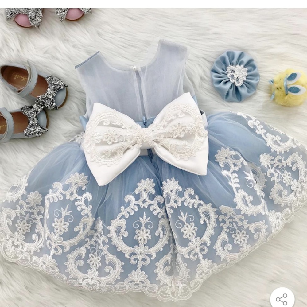Itty Bitty toes Huda Dress Blue & White